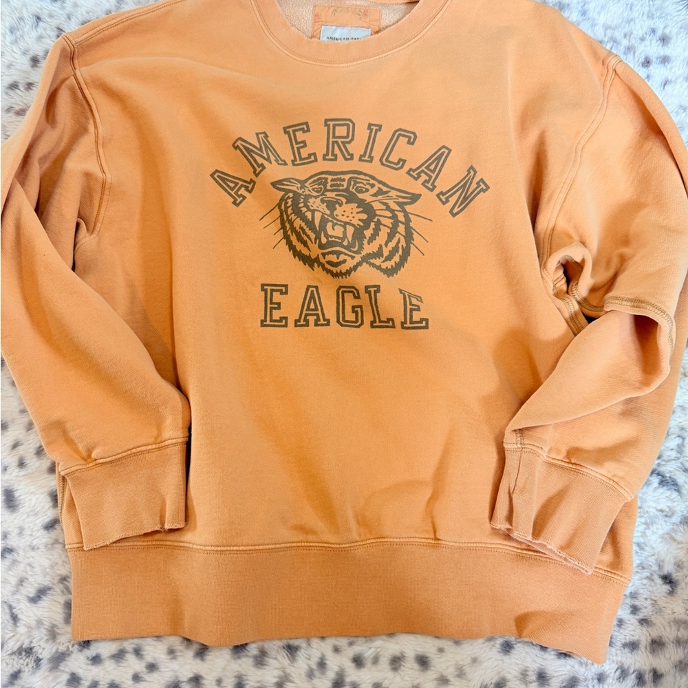 American Eagle Outfitters women’s Tiger Graphic Sweater - Orange/yellow